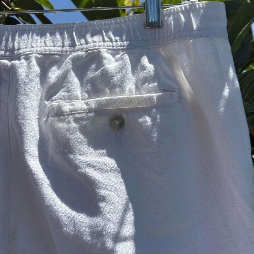 Marc Anthony Luxury Women’s White Linen Pants Size Medium - Picture 4 of 8